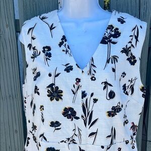 Floral Ann Taylor Sleeveless V-Neck Dress